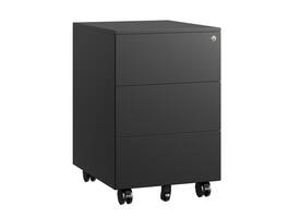 Ladeblok Euroseats 3 gelijke lade 50x39x60cm op wieltjes zwart