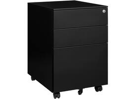 Ladeblok Euroseats 3 lade (2+1) 50x39x60cm op wieltjes zwart