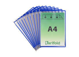Zichtpaneel Tarifold A4 verticaal blauw 10 stuks