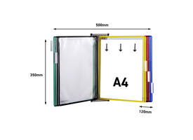 Zichtpanelensysteem wand Tarifold metaal A4 met 10-tassen assorti
