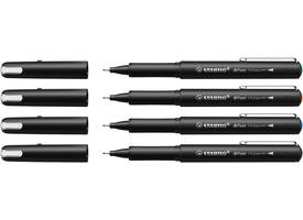 Fineliner STABILO dr!ver fijn assorti 4 stuks