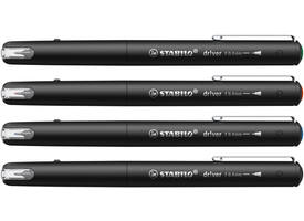 Fineliner STABILO dr!ver fijn assorti 4 stuks