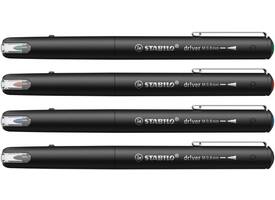 Fineliner STABILO dr!ver medium assorti 4 stuks