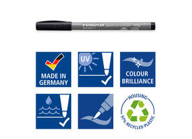 Brushpen Staedtler pigment pen etui à 6 grijze kleuren