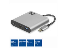 Adapter ACT USB-C multiport voor 1 HDMI monitor