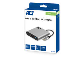 Adapter ACT USB-C multiport voor 1 HDMI monitor