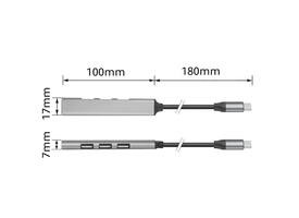 Hub ACT USB-C 3x USB-A 2.0 en 1x USB-A 3.0
