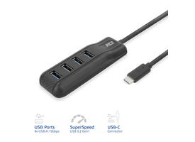 Hub ACT USB-C 3.0 4 poorts USB-A