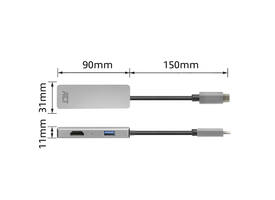 Adapter ACT USB-C 4K multiport voor 2 HDMI monitoren