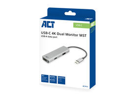 Adapter ACT USB-C 4K multiport voor 2 HDMI monitoren