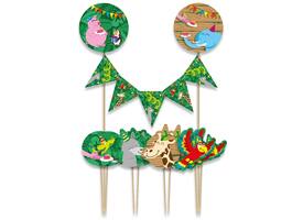 Cake decoratie Jungle 9 stuks