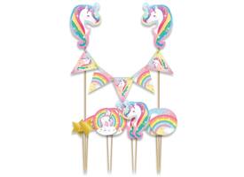 Cake decoratie Unicorn 9 stuks