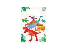 Cadeau tasjes Dino papier 23x16,5cm 6 stuks
