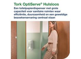 Toiletpapierdispenser Tork T7 Elevation OptiServe Coreless medium verticaal duo wit 558040