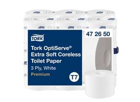 Toiletpapier Tork T7 Premium Optiserve Coreless 3-laags 63m wit 472650