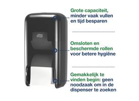 Toiletpapierdispenser Tork T7 Elevation OptiServe Coreless medium verticaal duo zwart 558042