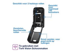 Toiletpapierdispenser Tork T7 Elevation OptiServe Coreless medium verticaal duo zwart 558042