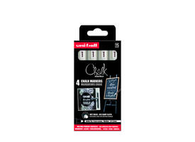 Krijtstift Uni-ball chalk rond 1.8-2.5mm wit 4 stuks