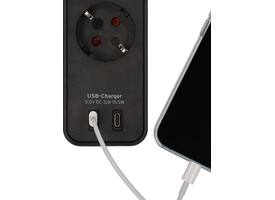 Stekkerdoos Brennenstuhl Ecolor 4vdig incl 2 USB C 1.5m zwart
