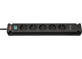 Stekkerdoos Brennenstuhl Bremounta 5vdig incl 2 USB C 3 meter zwart