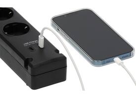 Stekkerdoos Brennenstuhl Bremounta 5vdig incl 2 USB C 3 meter zwart