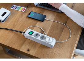 Stopcontactadapter Brennenstuhl USB A 2.4A wit