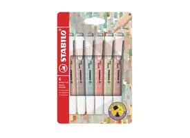 Markeerstift STABILO Swing cool nature colors assorti 6 stuks