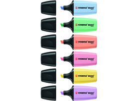 Markeerstift STABILO BOSS mini pastel assorti 6 stuks