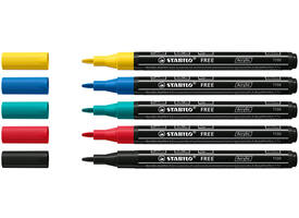 Acrylmarker STABILO  Free Acrylic T100 Royal assorti 5 stuks