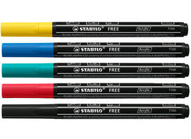 Acrylmarker STABILO  Free Acrylic T100 Royal assorti 5 stuks