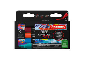 Acrylmarker STABILO  Free Acrylic T300 Urban assorti 5 stuks
