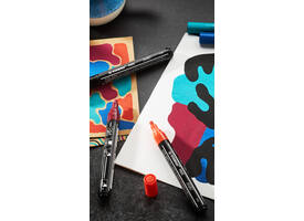 Acrylmarker STABILO  Free Acrylic Mixed Tip set à 3 breedtes wit