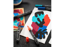Acrylmarker STABILO  Free Acrylic Mixed Tip set à 3 breedtes wit