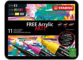 Acrylmarker STABILO  Free Acrylic Starter Kit assorti 11 stuks