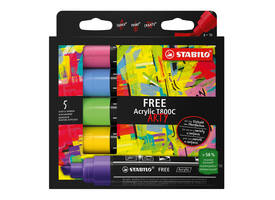 Acrylmarker STABILO  Free Acrylic T800C Seaside assorti 5 stuks