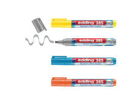 Viltstift edding 385 flipover penseelpunt assorti 4 stuks