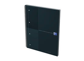 Spiraalblok Oxford International Notebook A4+ lijn 160 pagina's zwart