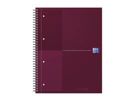 Spiraalblok Oxford International Notebook A4+ lijn 160 pagina's rood