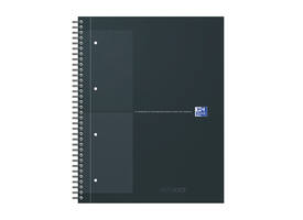 Spiraalblok Oxford International Notebook A4+ ruit 5X5mm 160 pagina's zwart