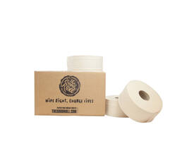 Toiletpapier The Good Roll jumbo klein bamboe 2-laags 18x180m naturel