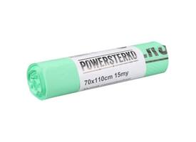 Afvalzak Powersterko bioplastic T15 70x110cm 120L groen rol à 10 stuks
