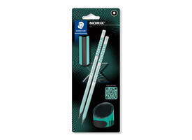 Potlood Staedtler Norix HB zwart-groen blister à 2 stuks