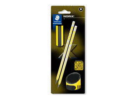 Potlood Staedtler Norix HB zwart-geel blister à 2 stuks