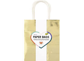 Cadeautas Folia goud kraft 18x21x8cm 7 stuks