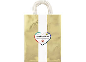 Cadeautas Folia goud kraft 24x31x12cm 20 stuks