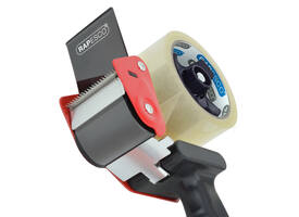 Verpakkingstape dispenser Rapesco Germ-Savvy 960 antibacterieel met transparante tape zwart