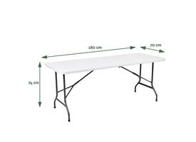 Vouwtafel BRASQ 180x70x74cm FT180 wit