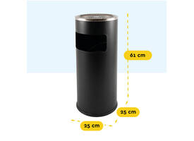 Afvalbak met asbak BRASQ 11 liter AT500 zwart