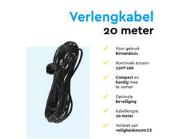 Verlengkabel BRASQ 20m zwart