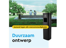 Afvalbak met asbak BRASQ 20 liter AT400 zwart